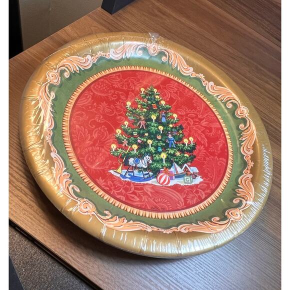 Vintage DesignWare Christmas Morning Paper Plates 10.5” 10 Ct Sealed Holiday - Picture 4 of 5